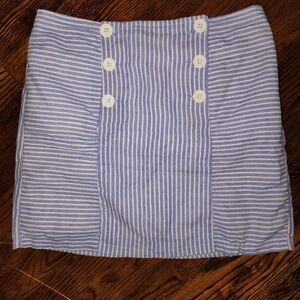 Glamour Striped Mini Skirt with Button Detail